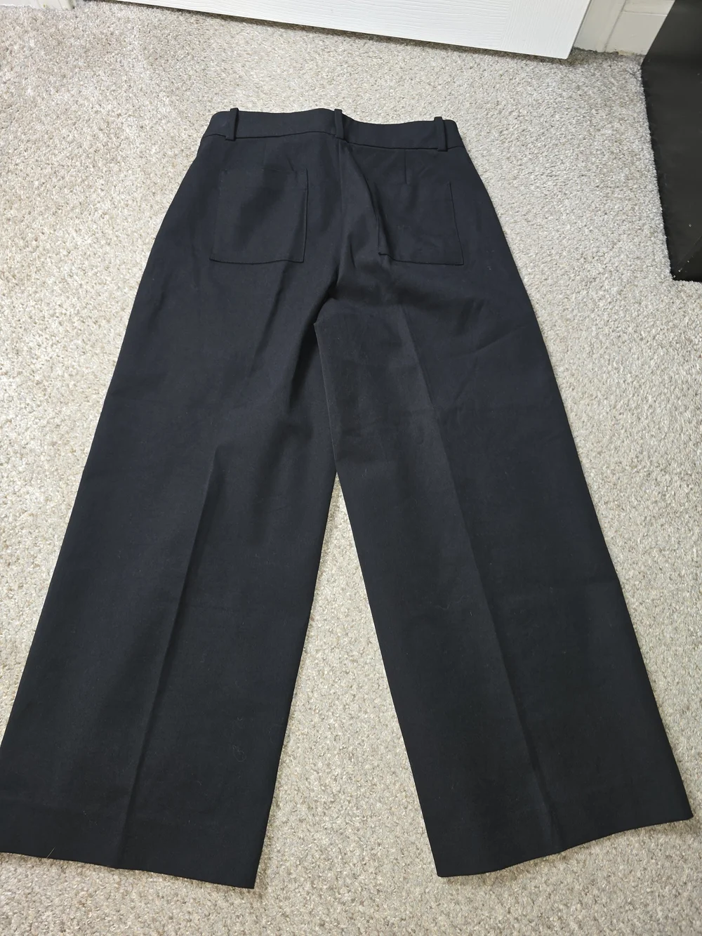 J. Crew Wide-Leg Cropped Black Trouser Pants Size 6